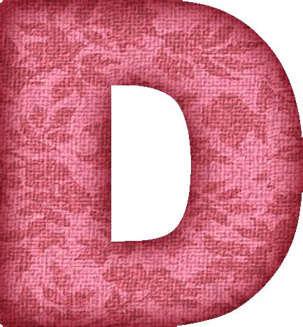 Presentation Alphabets: Pink Flower Fabric Letter D