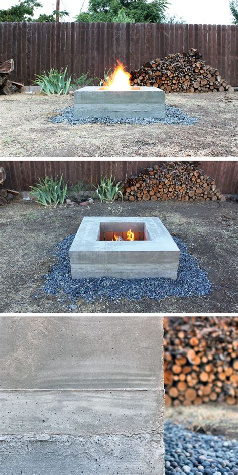 This concrete fire pit is a project that can be done over the weekend and gives a p… (With ...