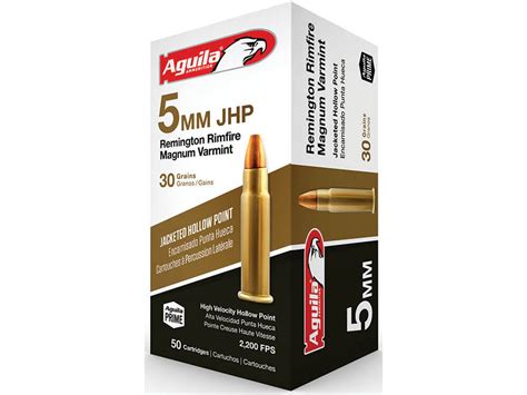 Aguila Varmint 5mm Remington Rimfire Mag Ammo 30 Grain Jacketed Hollow