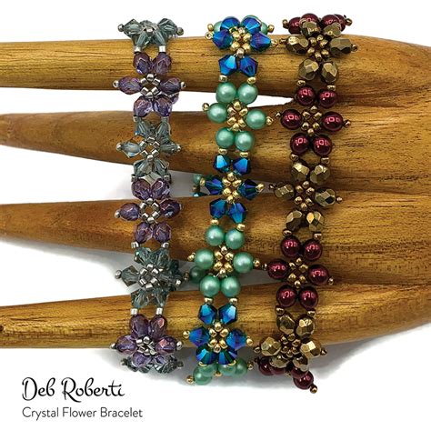 Crystal Flower Beaded Bracelet Pattern | Bead-Patterns