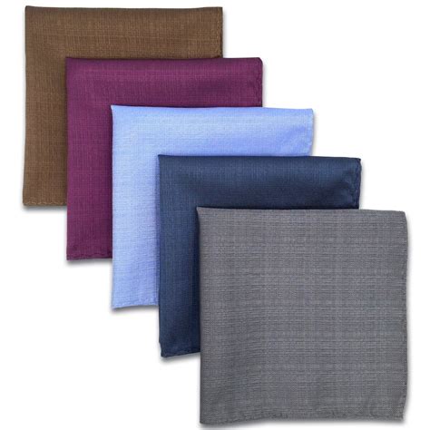 5 Pieces Assorted Mens Silk Pocket Square Handkerchiefs Set 15 ...