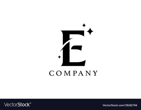 E simple black and white alphabet letter logo Vector Image