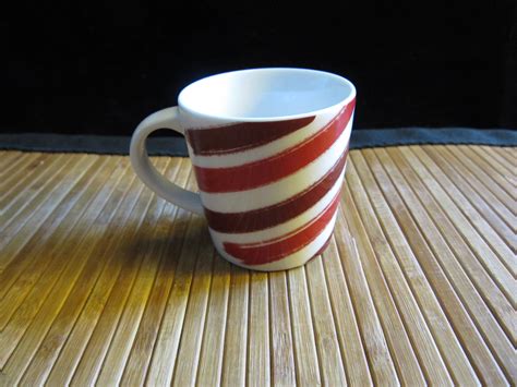 2014 Starbucks Holiday Red Striped Coffee Mug Tea Cup Demitasse Mini 3 ...