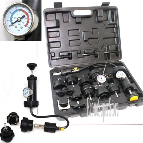 18pc Radiator Pump Pressure cooling Leak Tester Checker Kit Cap Pump ...