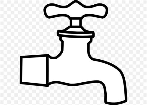 Tap Water Black And White Clip Art, PNG, 600x586px, Tap, Black, Black And White, Drinking Water ...