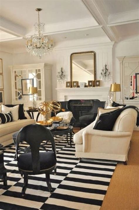 23 Best and Wonderful Black White and Gold Living Room Design Ideas 21 ...