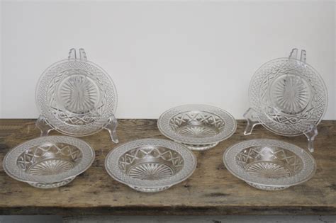 crystal clear Cape Cod pattern Imperial glass cereal bowls or baked apple dishes