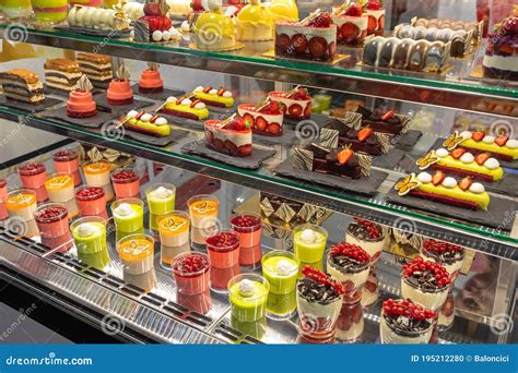 Patisserie Display Dessert stock photo. Image of shop - 195212280