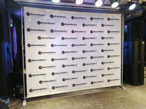 Press Backdrop Stand - for media press conferences and interviews