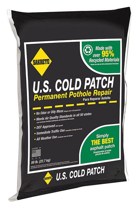 SAKRETE, US Cold Patch, Recycled Asphalt Mix, Cold Patch - 8EJP2|60450007 - Grainger