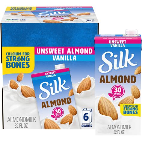 Buy Silk Shelf-Stable Almond Milk, Unsweetened Vanilla, Dairy-Free ...