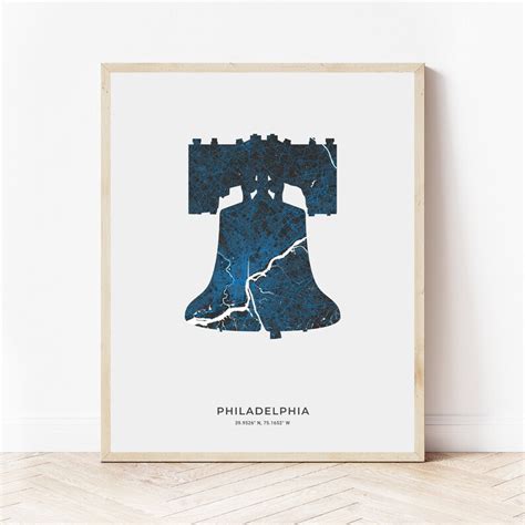 Philadelphia Map Print Liberty Bell Print Philadelphia Wall Art ...