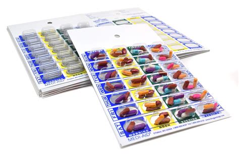 Buy 4 Time a Day Weekly Cold Seal Medication Blister Pack System Cards - One Piece Unit Dose ...