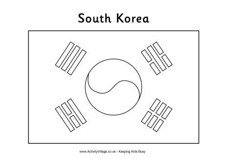 South Korea Flag Coloring Page - Nest of Posies