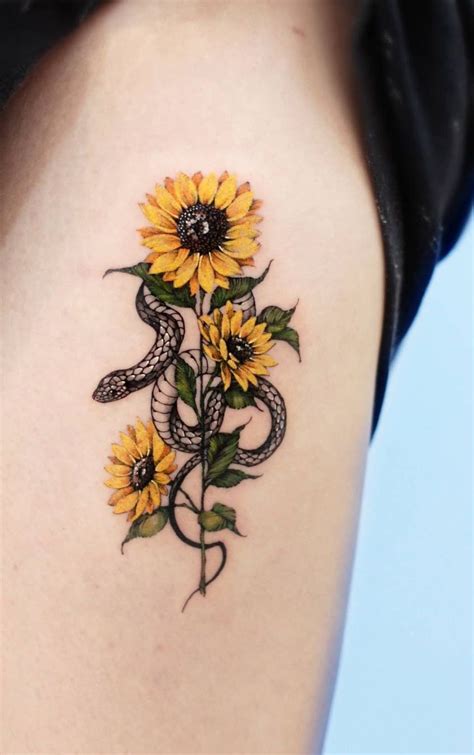 Celebrate the Beauty of Nature with these Inspirational Sunflower Tattoos | Sunflower tattoos ...