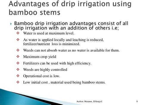 Bamboo drip irrigation pipes design