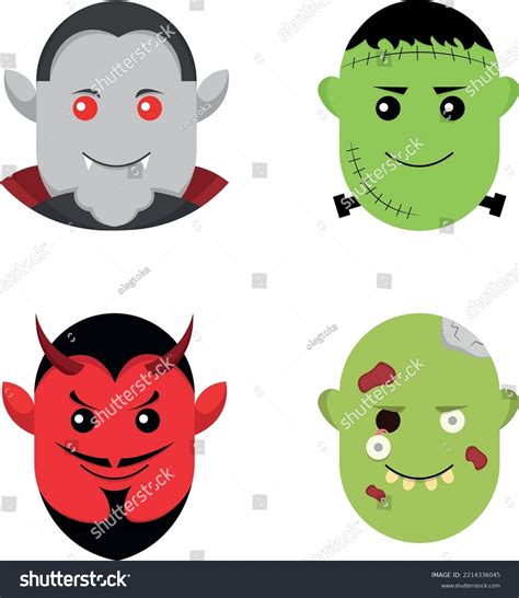 Set Halloween Creatures Vector Illustration Stock Vector (Royalty Free ...