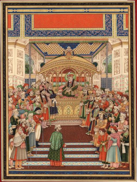 Mughal Miniature Painting Handmade Moghul Empire Art Delhi Durbar of ...