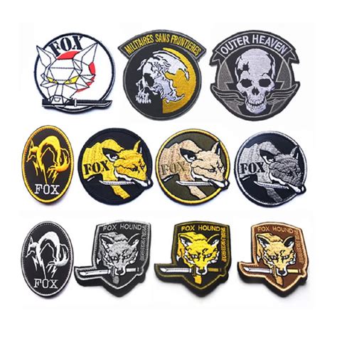 100pcs/lot 3D Embroidery armband Loop And Hook MGS Metal Gear Solid Fox ...