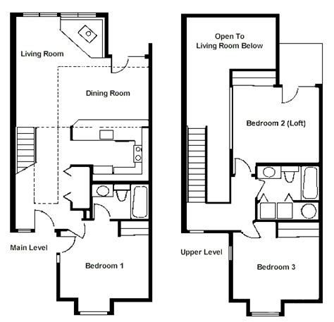 Floor Plan – Two Bedroom Loft (RCI ID #1711) - Whispering Woods Resort