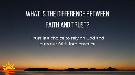 What Is the Difference between Faith and Trust? - God's Way to Wellness