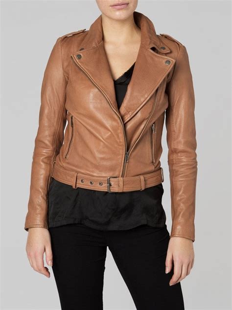 Argal Light Tan Leather Biker Jacket - SHOP WOMEN from Muubaa UK