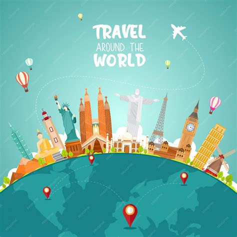 Premium Vector | Travel around the world illistration