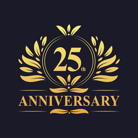 Diseño del 25 aniversario, lujoso logotipo de aniversario de 25 años de ...