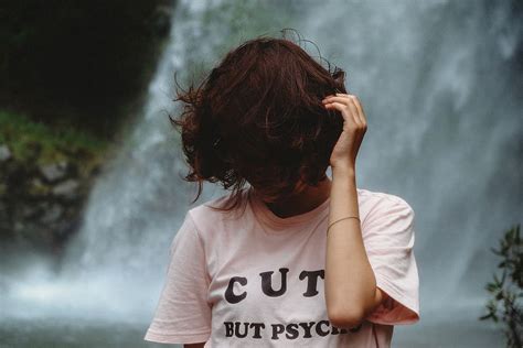 woman, standing, looking, holding, hair, waterfall, blur, cover | Piqsels