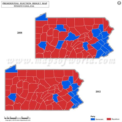 Pennsylvania Election Results 2016 Map by County - MapsofWorld.com