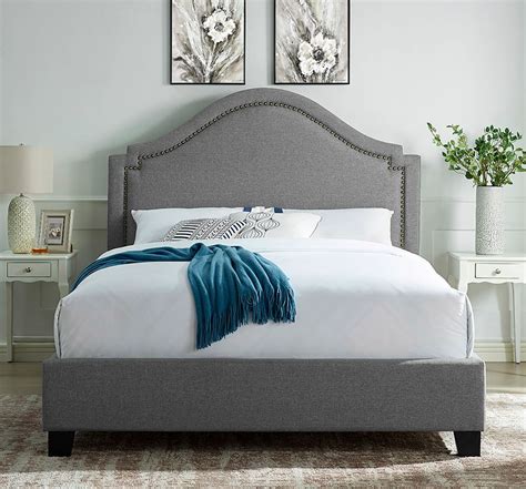 AD8644 Grey Fabric Upholstered Bed Frame – Home | Futon City