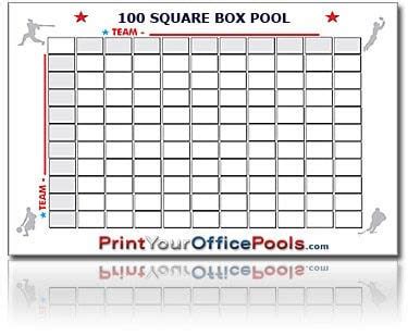 Reusable 100 Super Bowl NFL Squares Box Block Pool Laminated Chart 22 X 34 Must Have Football ...