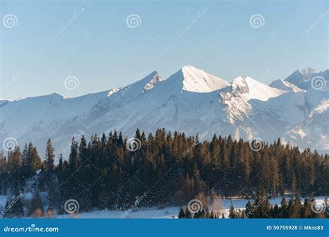 Winter Landscape of Tatra Mountains Stock Photo - Image of panoramic, landscape: 50755928