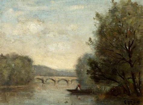 Landscape with a Bridge Painting | Jean Baptiste Camille Corot Oil ...