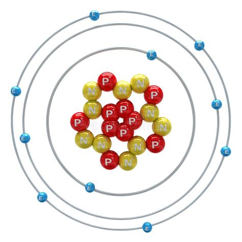 Neon Atom on White Background Stock Illustration - Illustration of physics, scheme: 51926743