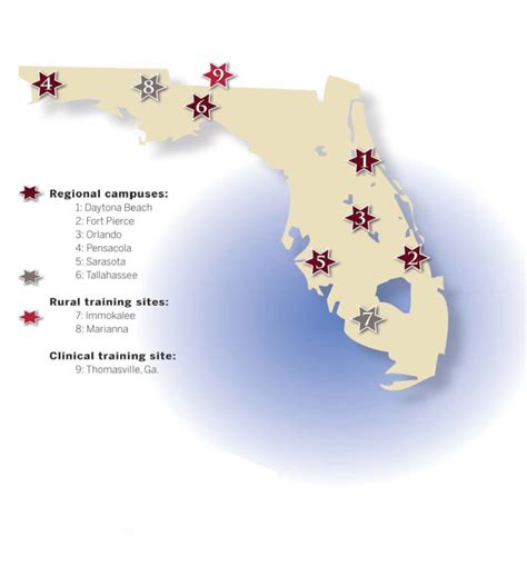 Map of FSU COM Regional Campus System | Download Scientific Diagram