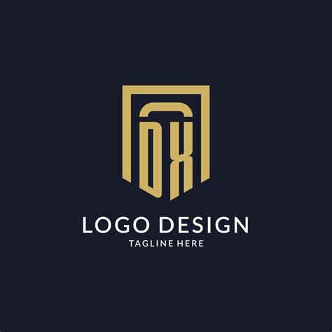 DX logo initial with geometric shield shape design style 23053224 ...