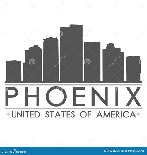 Phoenix Skyline Silhouette Design City Vector Art Stock Vector ...