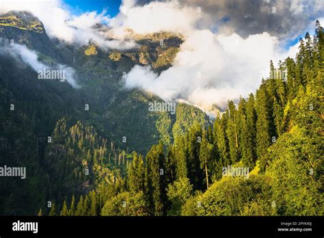 Beautiful view of Himalayan mountains on the trekking route to ...