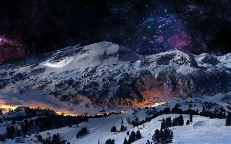 Night Mountain Wallpaper HD | Wallpapers, Backgrounds, Images, Art Photos. | Paisaje de montaña ...