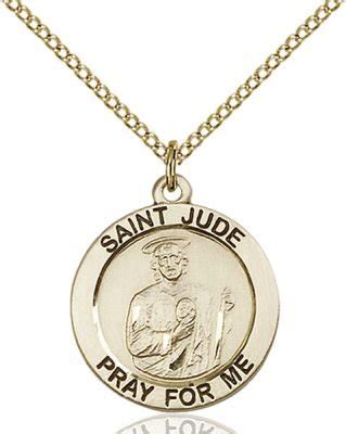 St Jude Medal - 14 Karat Gold Filled - Medium, Engravable - Catholic Saint Medals