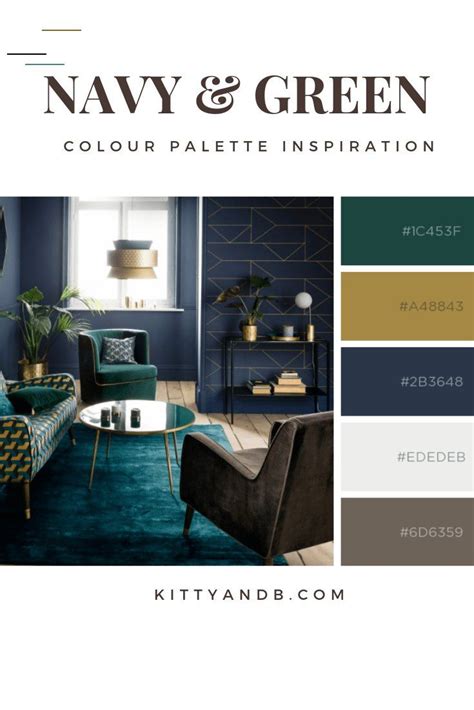 Navy and Green colour palette - #colourinspiration - Today we're talking green colour schem… in ...