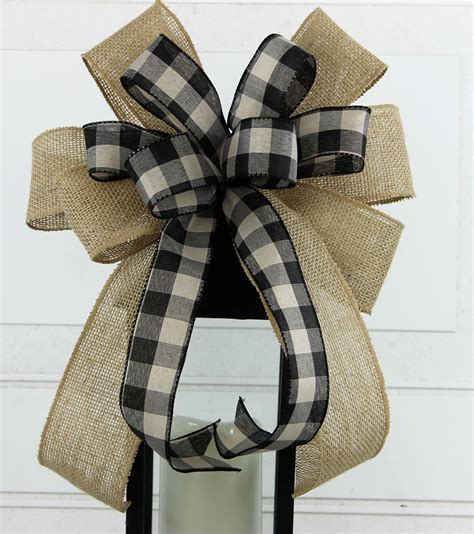 Rustic Burlap Bow | Burlap ribbon bow, Wired ribbon bows, Burlap ribbon