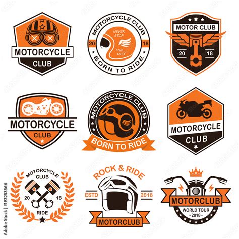 Motorcycle Club Logo Collection Stock Vector | Adobe Stock