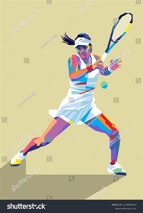 Woman Tennis Player Pop Art Vector Stock Vector (Royalty Free ...