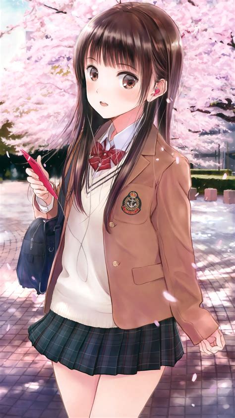 2160x3840 Anime Cute School Girl Sony Xperia X,XZ,Z5 Premium ,HD 4k Wallpapers,Images ...