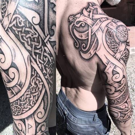 Nordic dragons and wolves. | Viking tattoo sleeve, Celtic sleeve tattoos, Viking tattoos