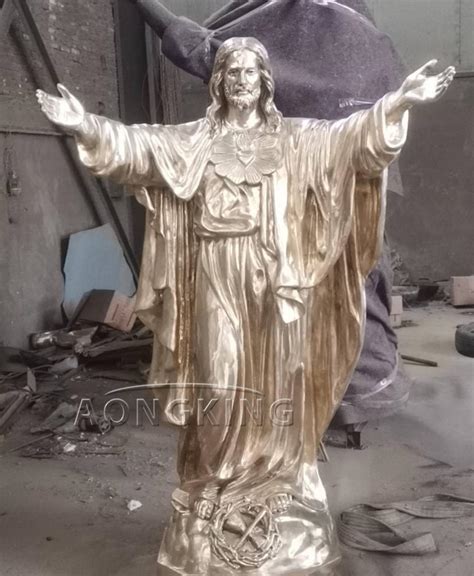 Large Religious Famous Bronze Standing Life-Size Jesus Statue - metal