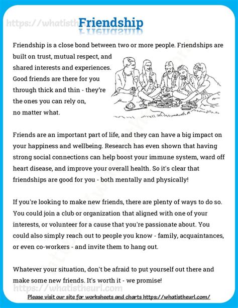 Friendship - a reading Comprehension for Grade 5 - Your Home Teacher