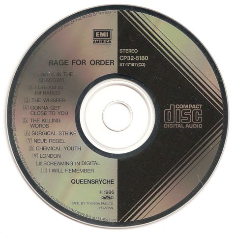 The First Pressing CD Collection: Queensrÿche - Rage for Order